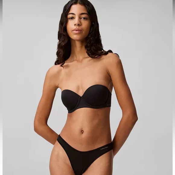 Calvin Klein Perfectly Fit Push-Up Strapless Bra QF5677 Black 32B NWT - Picture 4 of 6